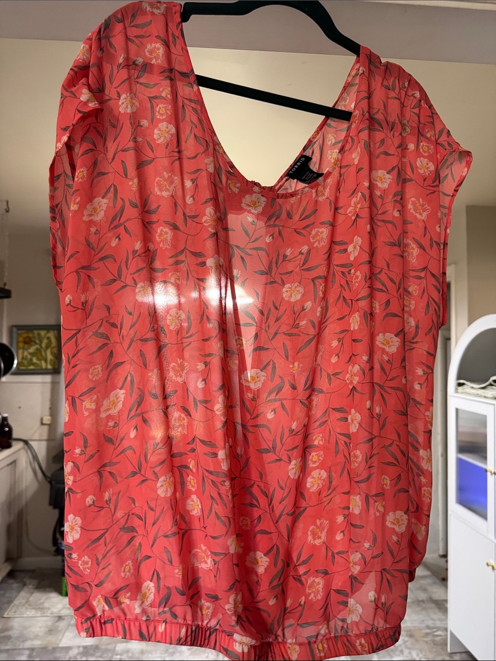 torrid Coral Floral Short Sleeve Blouse